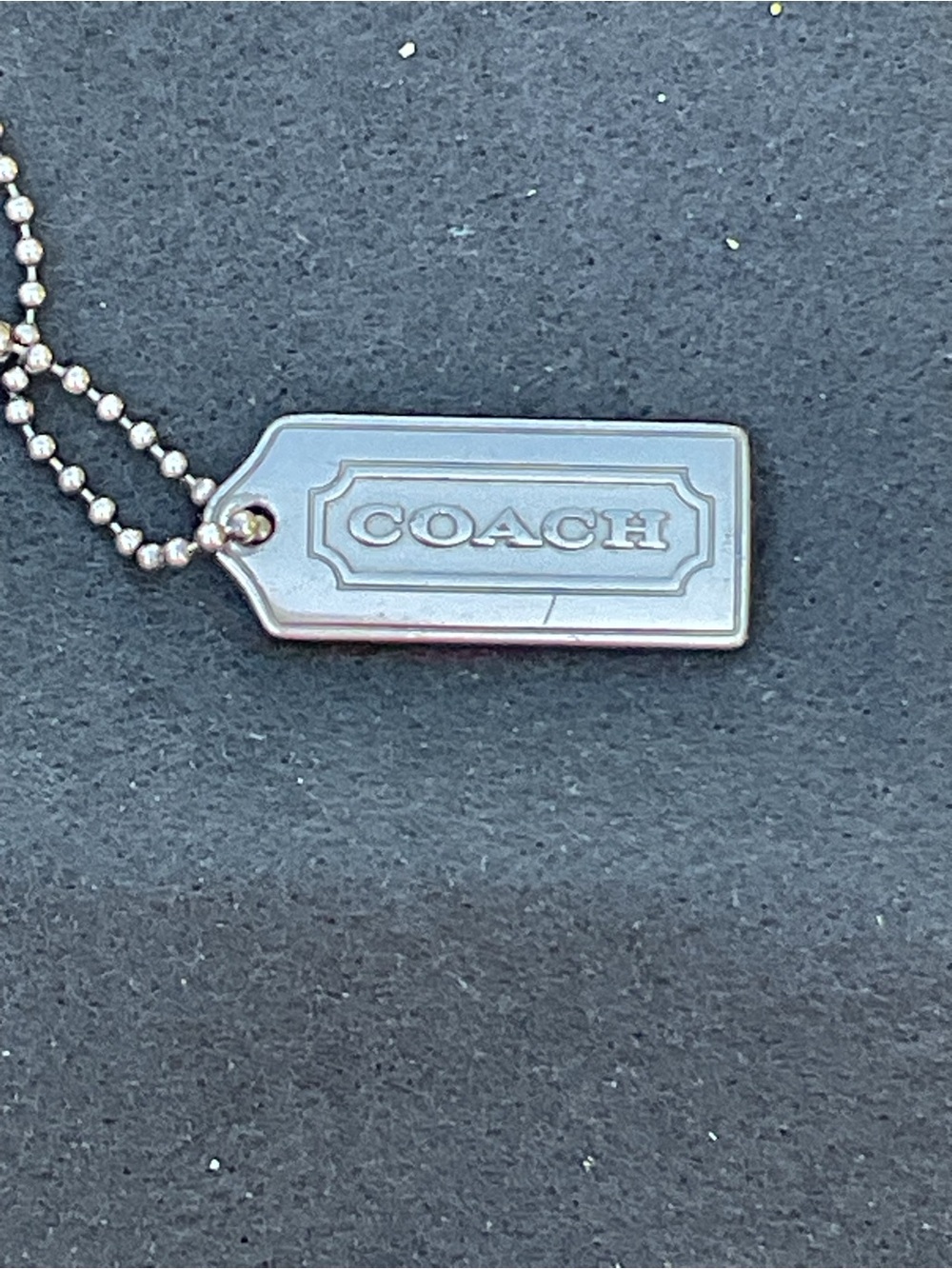 2. Coach Silver Tone Logo Tag Necklace Pendant or Bag Charm Tag Versatile Chic